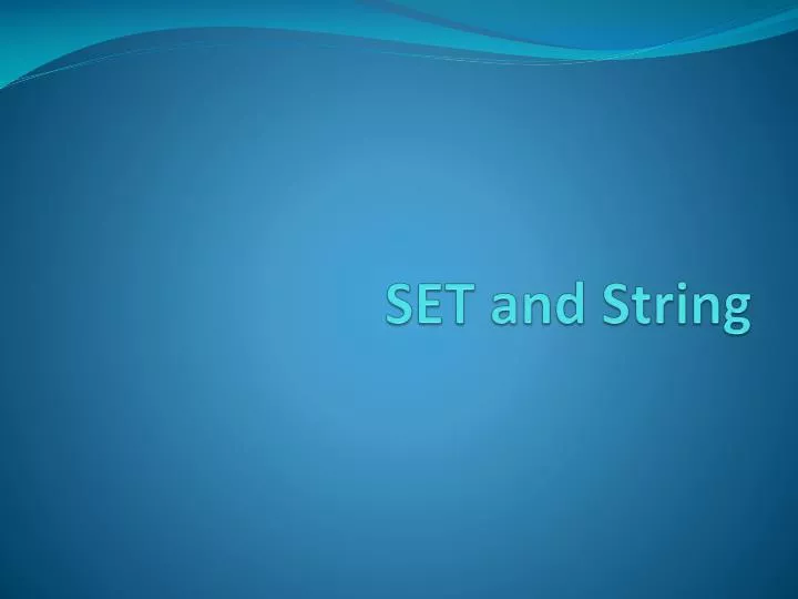 set and string n.