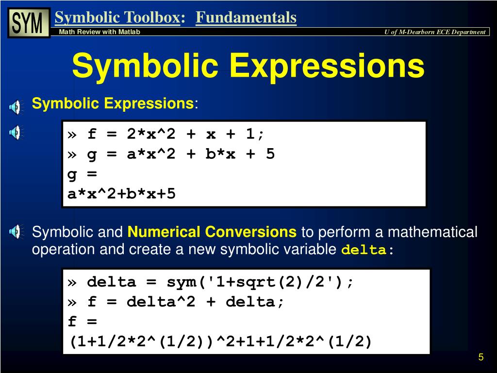 using matlab symbolic toolbox