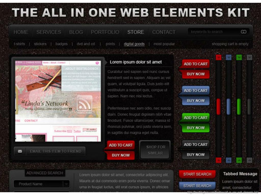 One web. Website elements. In ones element