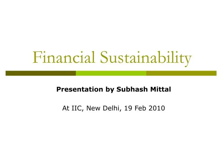 financial sustainability n.