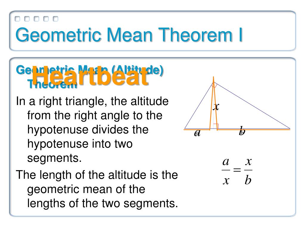 PPT Geometric Mean Theorem I PowerPoint Presentation Free Download 