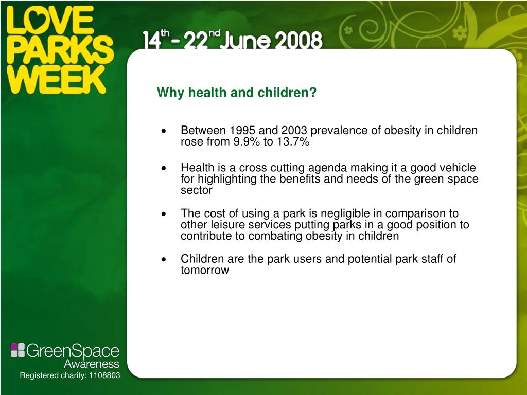 PPT - The national awareness raising campaign for parks and green space ...