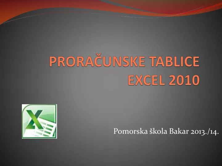 Ppt Prora Unske Tablice Excel Powerpoint Presentation Free Download Id