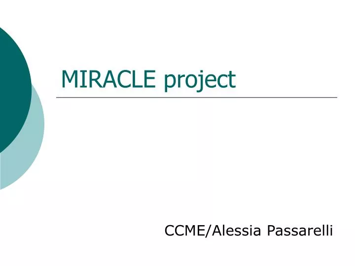 miracle project n.
