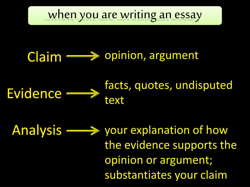 evidence and analysis in writing