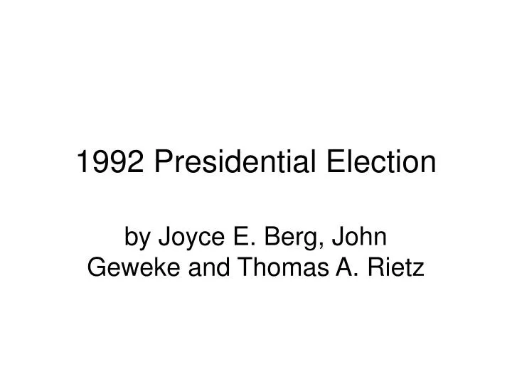 1992 presidential election n.