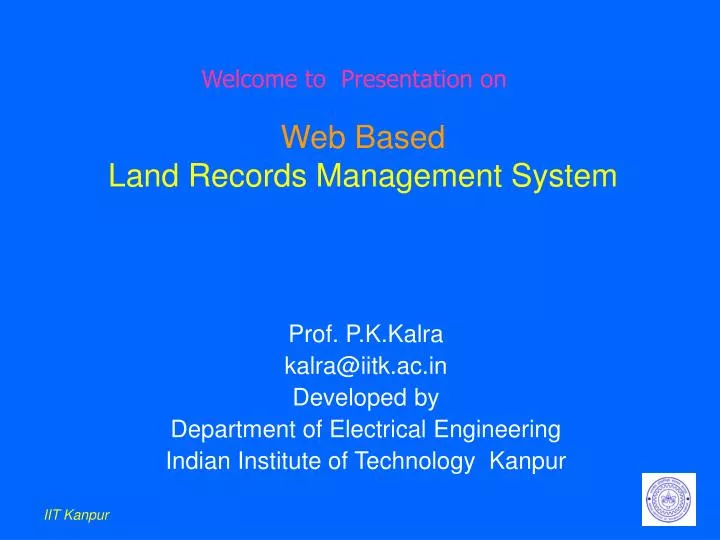 PPT  Based Land Records Management System PowerPoint Presentation