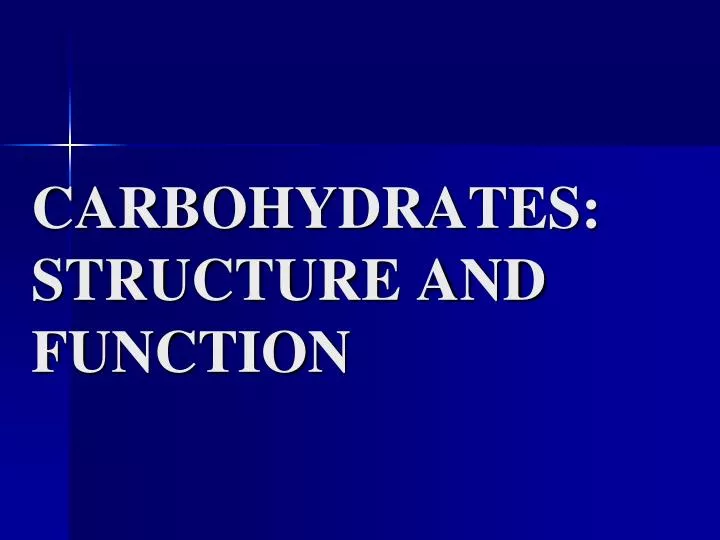 carbohydrates structure and function n.