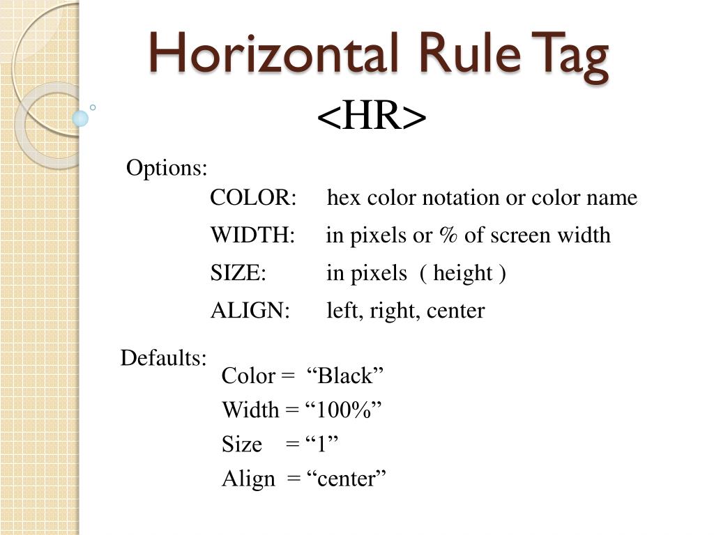 PPT - Horizontal Rule Tag PowerPoint Presentation, free download -  ID:4873228