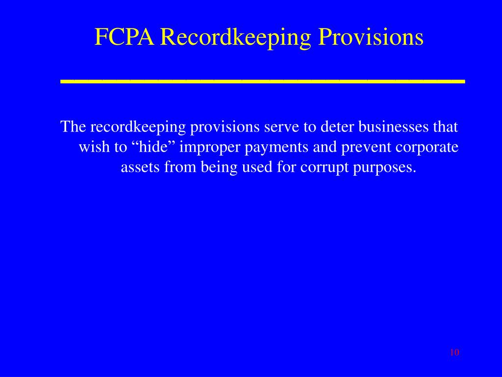 PPT The Foreign Corrupt Practices Act (FCPA) ________________________ PowerPoint Presentation