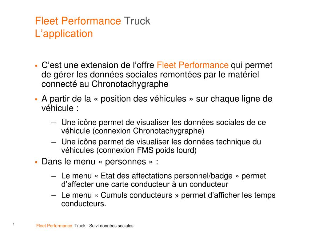 PPT - Fleet Performance Truck Suivi des données sociales PowerPoint ...