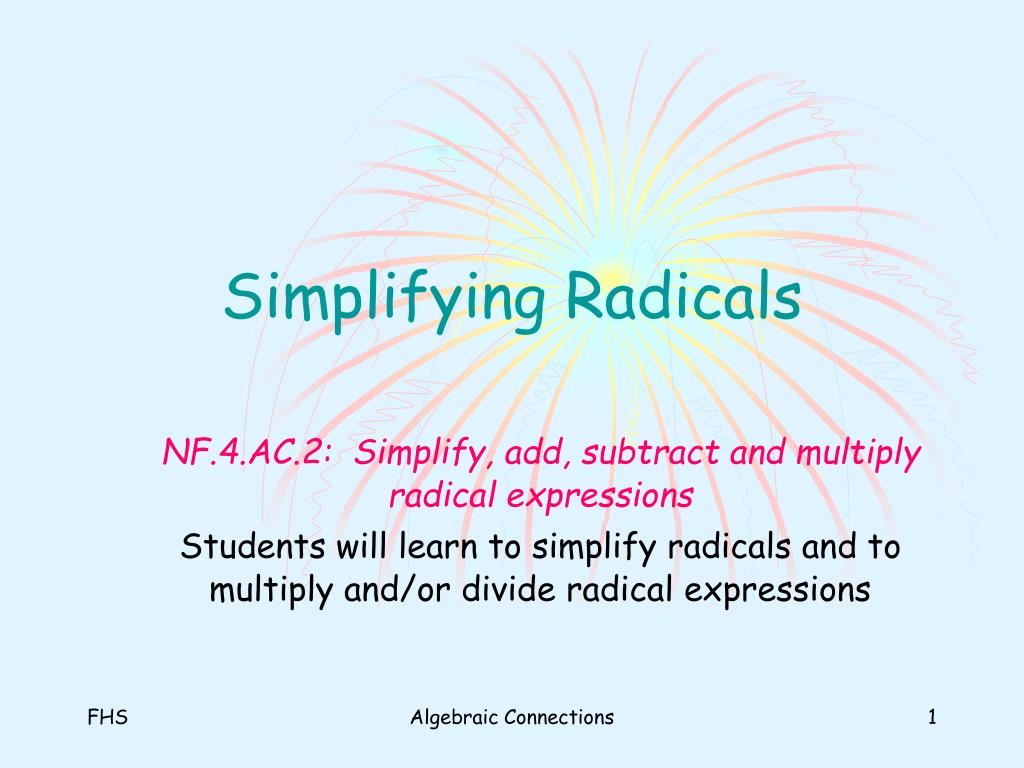 PPT - Simplifying Radicals PowerPoint Presentation, Free Download - ID ...