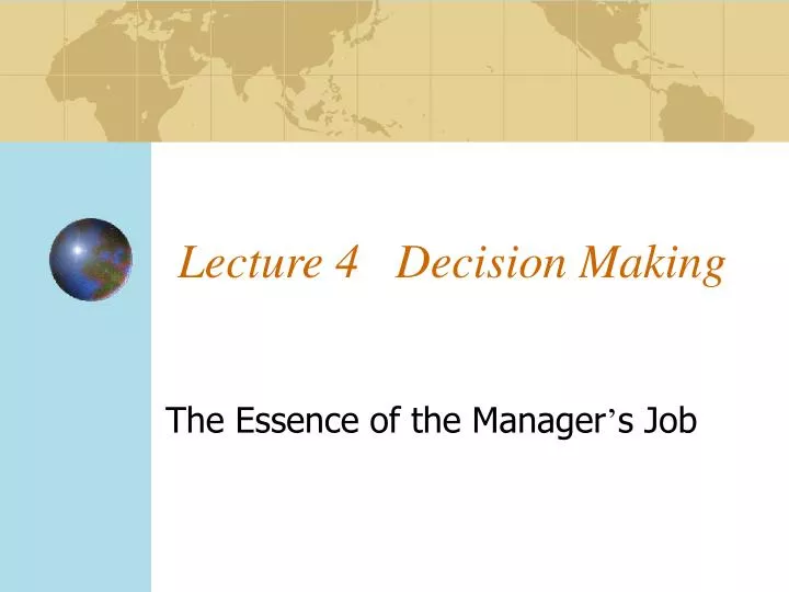 lecture 4 decision making n.