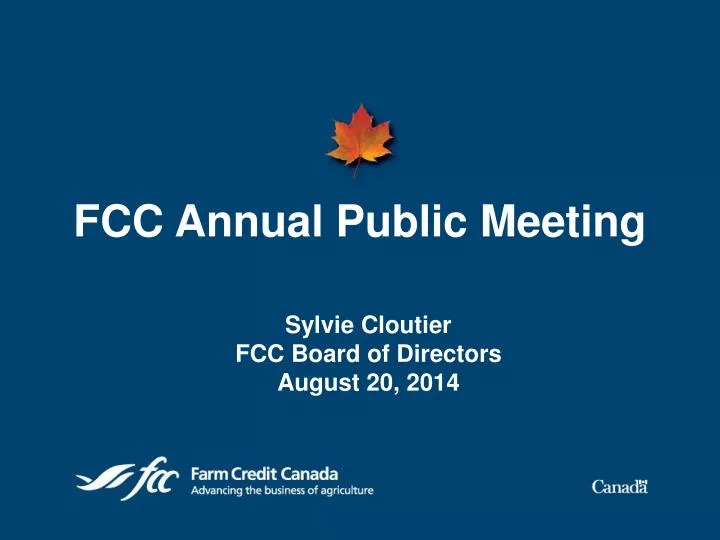 PPT FCC Annual Public Meeting PowerPoint Presentation, free download