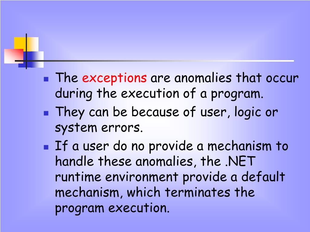 CHAPTER 5 EXCEPTION HANDLING - ppt download