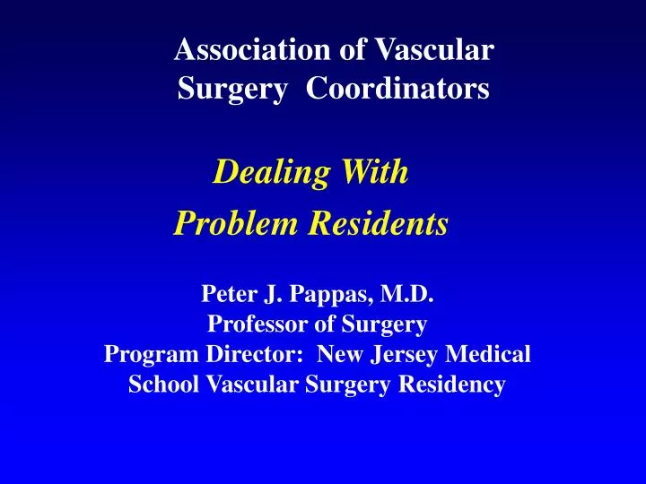 association of vascular surgery coordinators n.