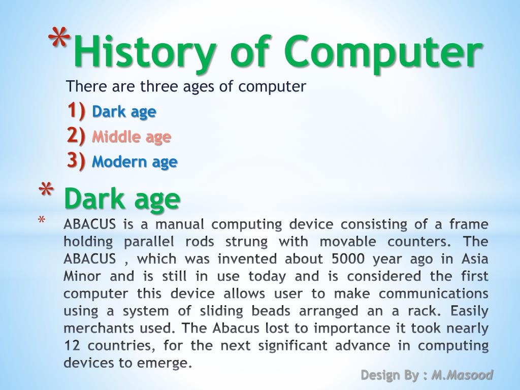 presentation on history of computers
