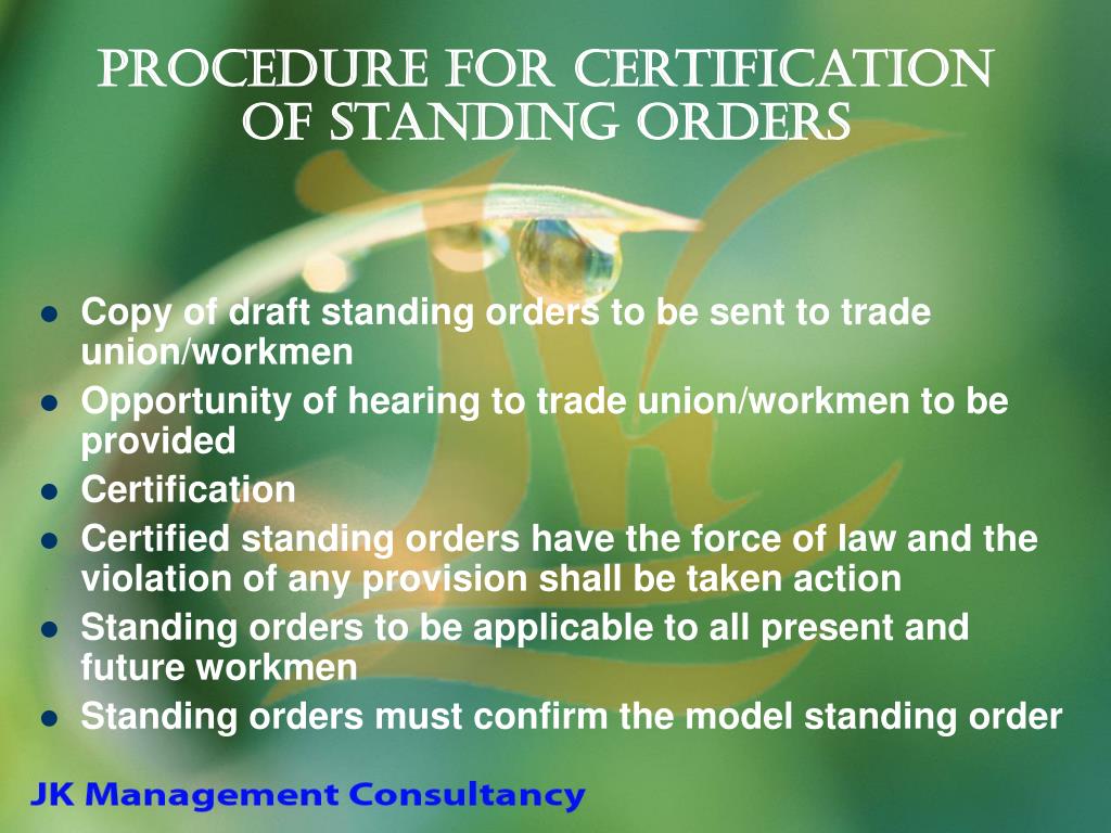 PPT The Industrial Employment (Standing Orders) Act, 1946 PowerPoint