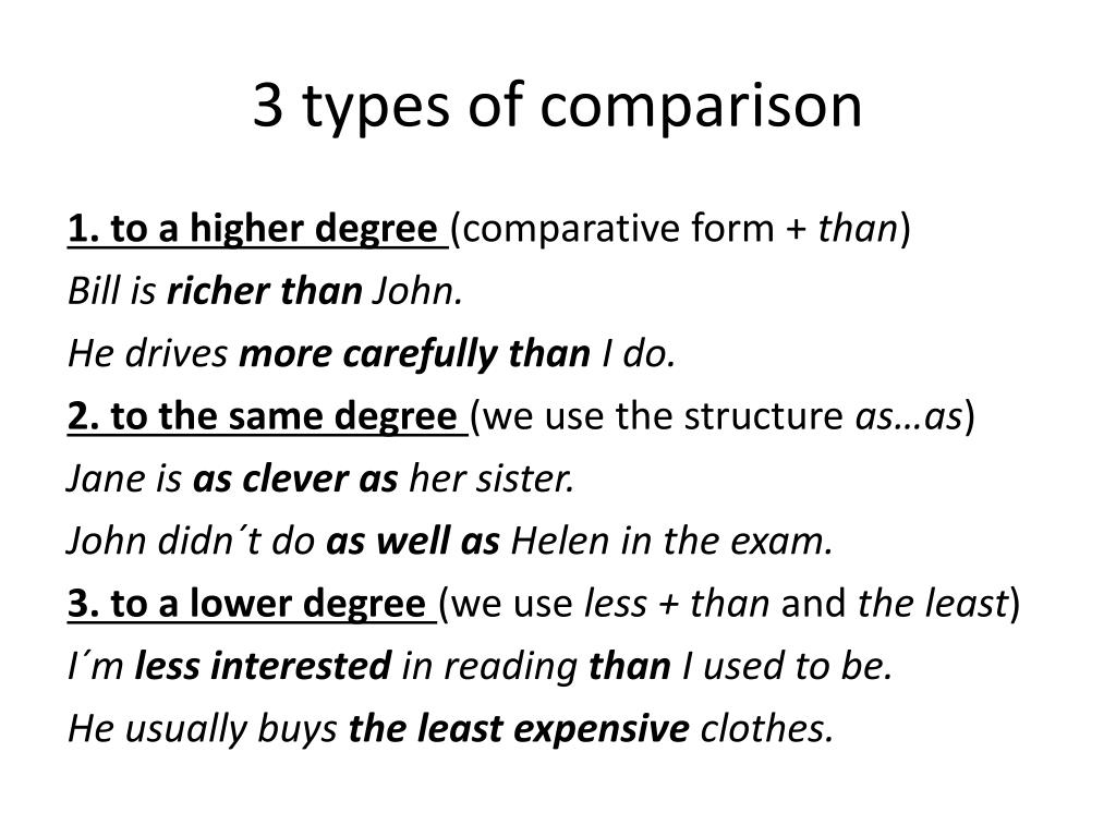 Types of comparisons. Making Comparisons. Comparison Rule. 28 Making Comparisons.