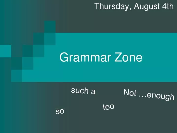 PPT Grammar Zone PowerPoint Presentation free download ID 4881908