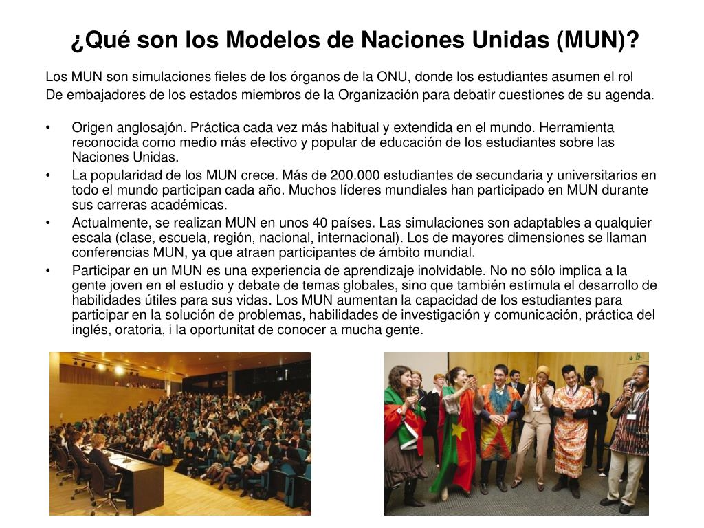 PPT - ¿Qué Son Los Modelos De Naciones Unidas (MUN)? PowerPoint ...