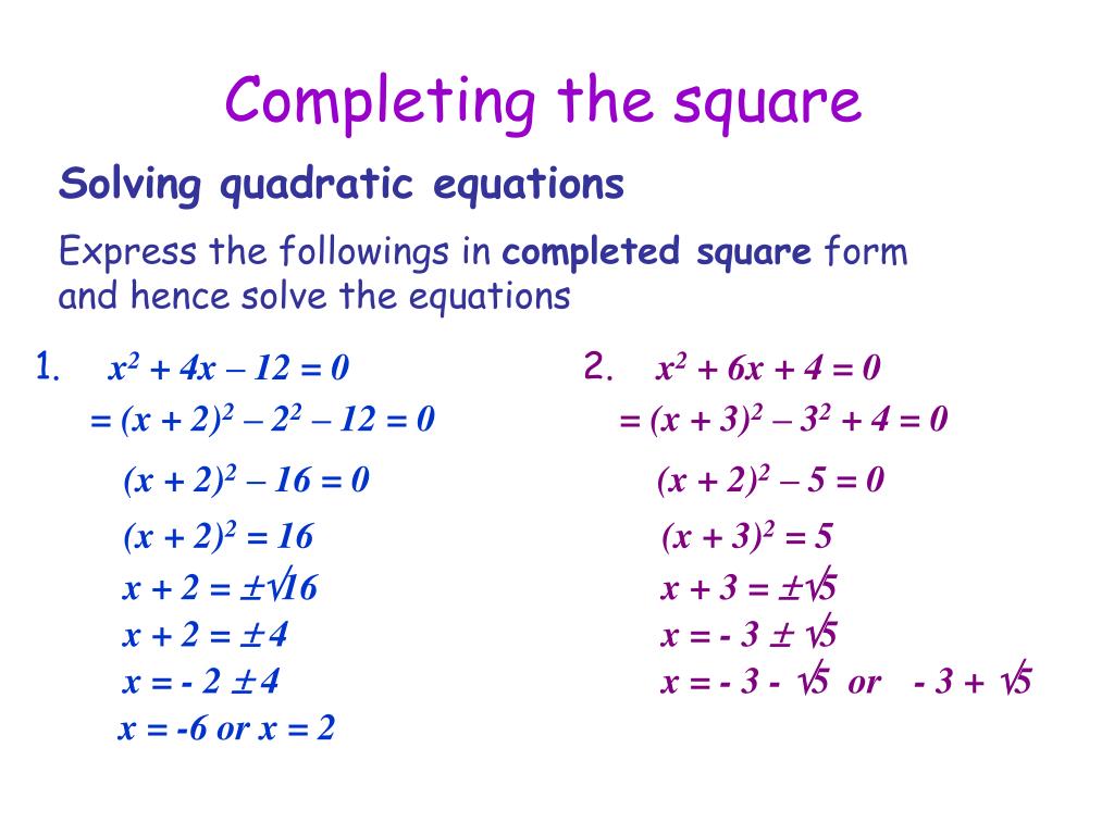 Completing The Square