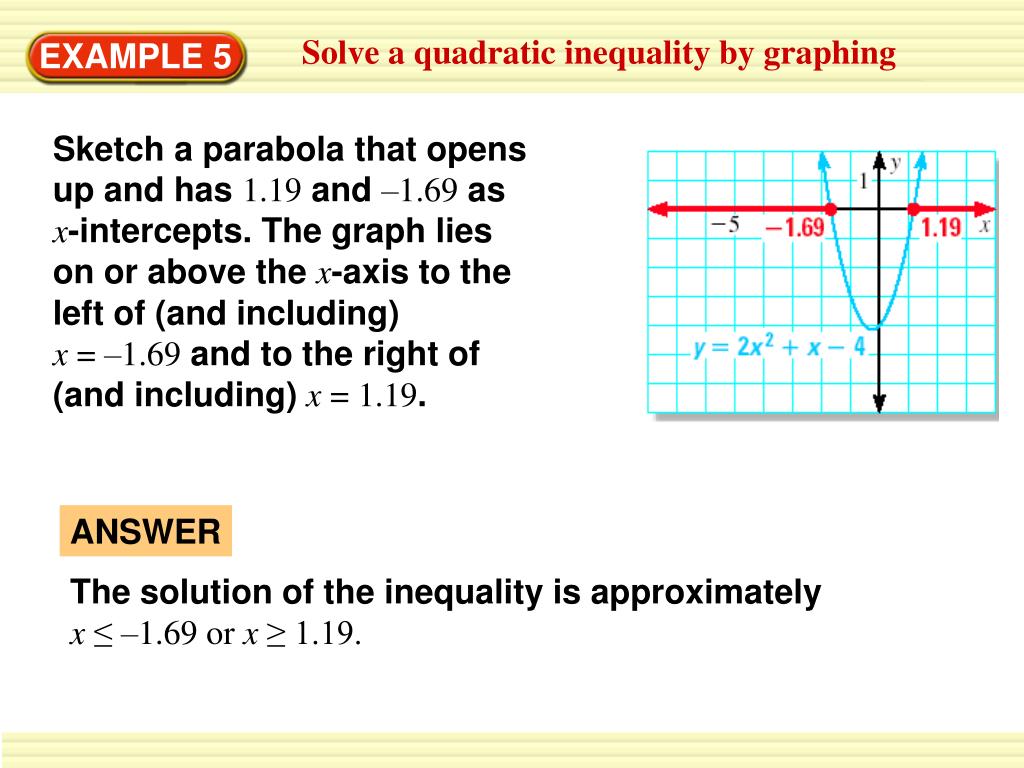 quadratic inequalities quadratic inequalities