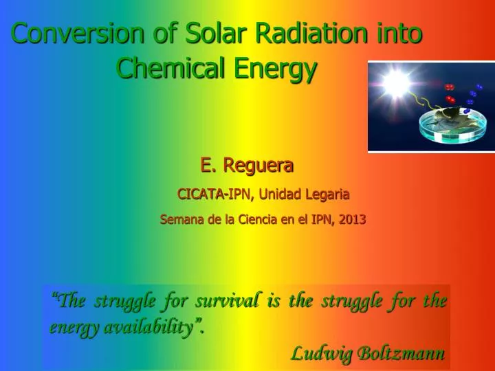conversion of solar radiation into chemical energy n.