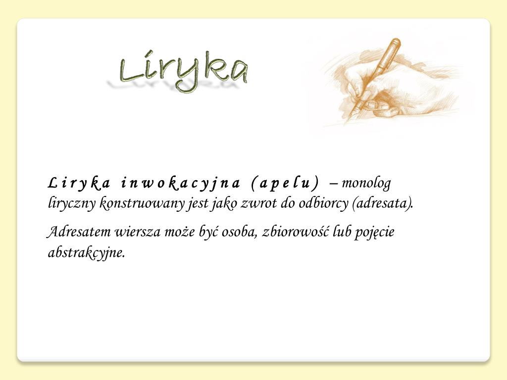 Co To Jest Liryka Bezpośrednia PPT - Rodzaje i gatunki literackie PowerPoint Presentation, free