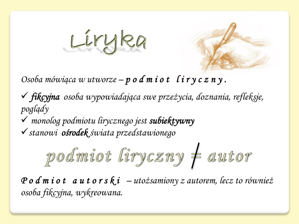 Co To Jest Liryka Bezpośrednia PPT - Rodzaje i gatunki literackie PowerPoint Presentation, free