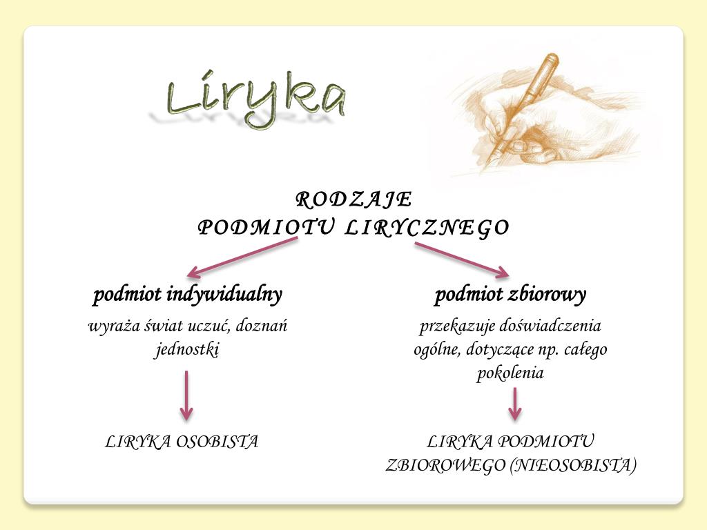 Jaki Obraz Przedstawił Podmiot Liryczny W Pierwszych Ośmiu Wersach Utworu PPT - Rodzaje i gatunki literackie PowerPoint Presentation, free