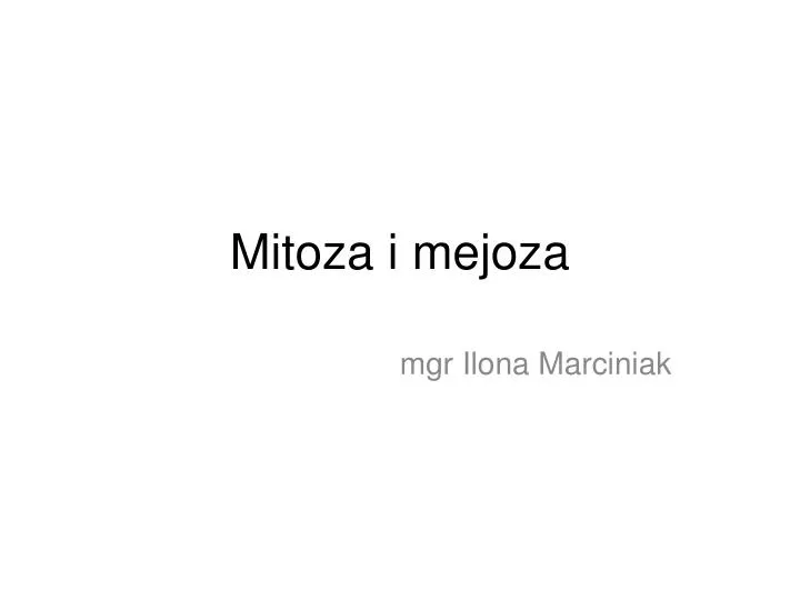 Kartkówka Mitoza I Mejoza Klasa 8