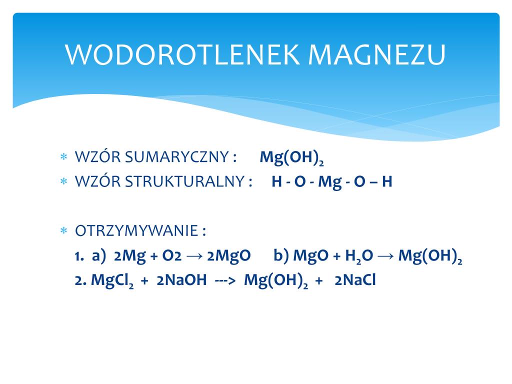 Wodorotlenek Miedzi 2 Wzór Sumaryczny PPT - WODOROTLENKI PowerPoint Presentation, free download - ID:4889991