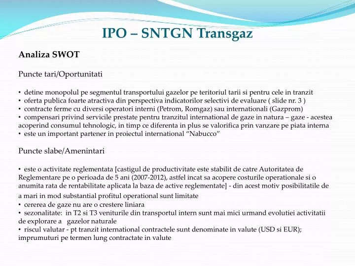 Ahead Incentive Wrongdoing PPT - IPO – SNTGN Transgaz PowerPoint Presentation, free download -  ID:4892843