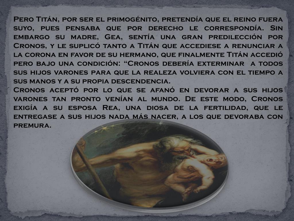 Cronos Se Come A Sus Hijos PPT - La Leyenda de Cronos PowerPoint Presentation, free download - ID