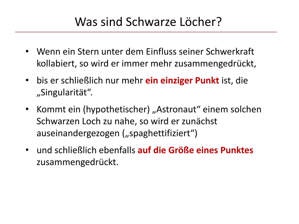 PPT - Schwarze Löcher Sackgassen in der Raumzeit PowerPoint Presentation -  ID:4894911