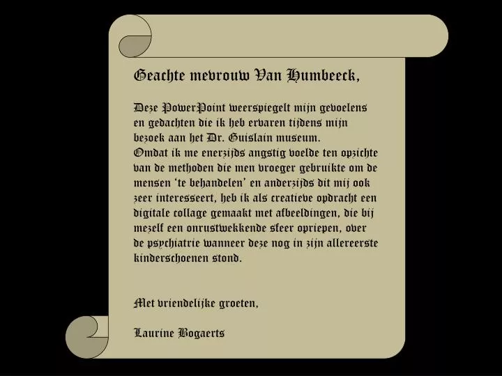 PPT - Geachte mevrouw Van Humbeeck, PowerPoint Presentation, free