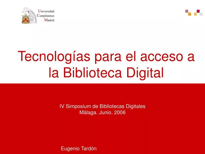 PPT - Tecnologías Para El Acceso A La Biblioteca Digital PowerPoint ...