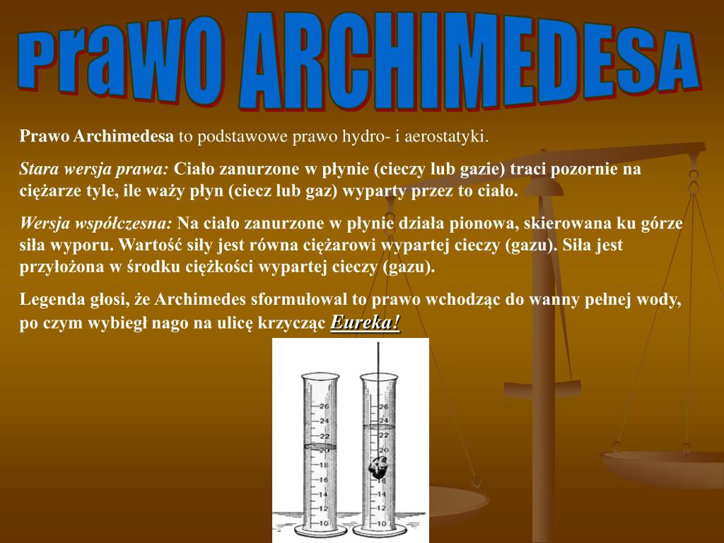Prawo Archimedesa Zadania Klasa 7 PPT - ARCHIMEDES PowerPoint Presentation, free download - ID:4896423