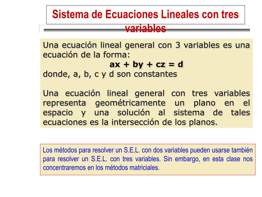 Ppt Sistema De Ecuaciones Lineales Powerpoint Presentation Free