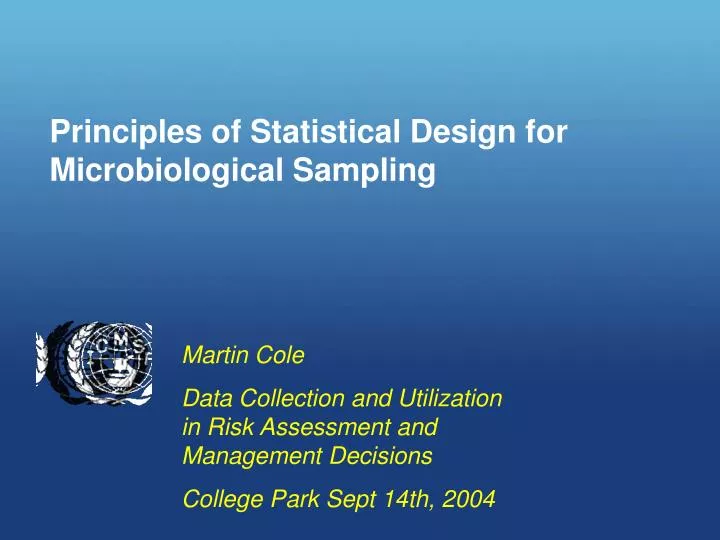 PPT Principles of Statistical Design for Microbiological Sampling