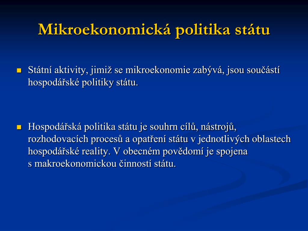 PPT - Mikroekonomická politika státu PowerPoint Presentation, free download  - ID:4897954