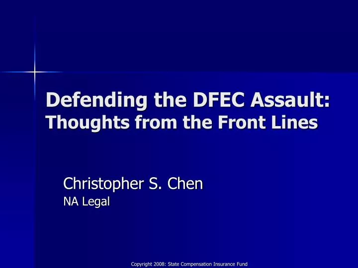 defending the dfec assault thoughts from the front lines n.