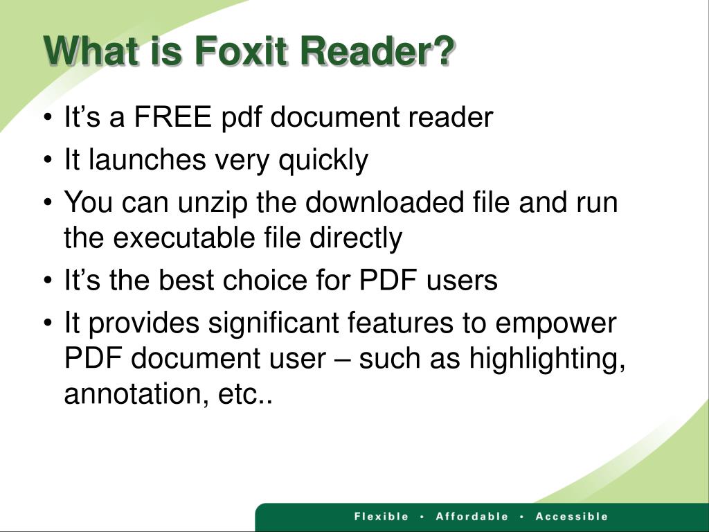 presentation mode foxit reader