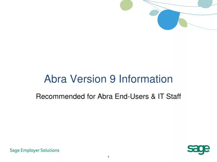 abra version 9 information n.