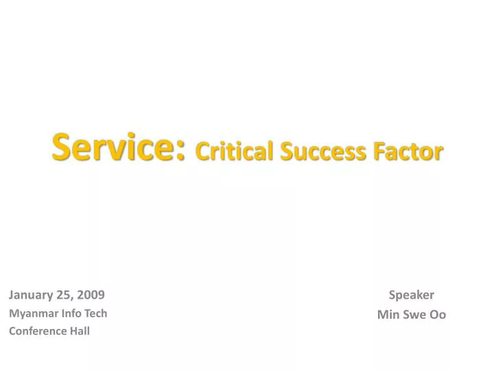 service critical success factor n.