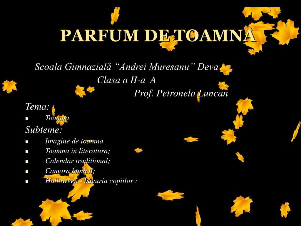 Ppt Parfum De Toamnă Powerpoint Presentation Free Download