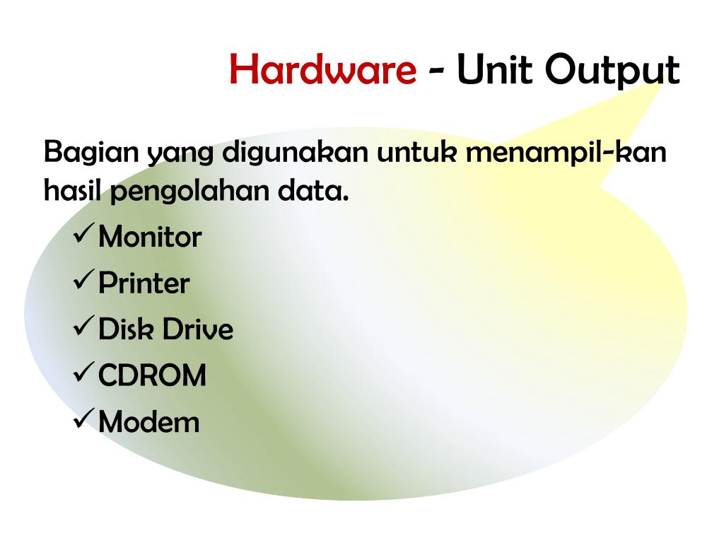 Output units