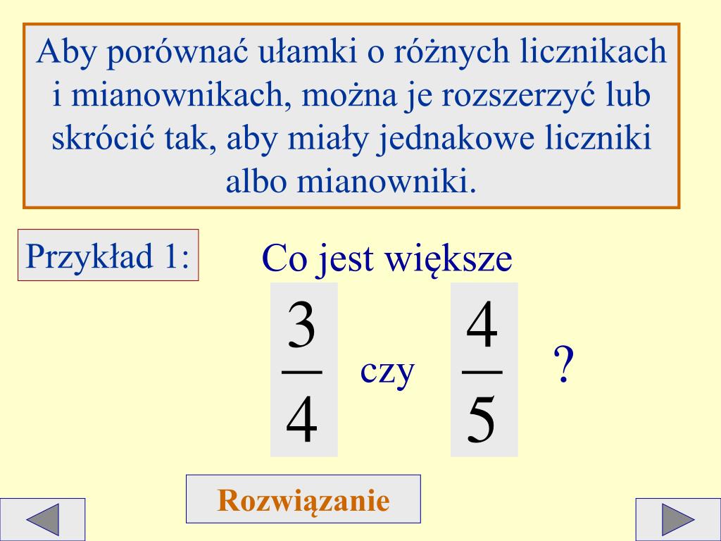 Porównywanie Ułamków Kalkulator PPT - PORÓWNYWANIE UŁAMKÓW ZWYKŁYCH PowerPoint Presentation, free