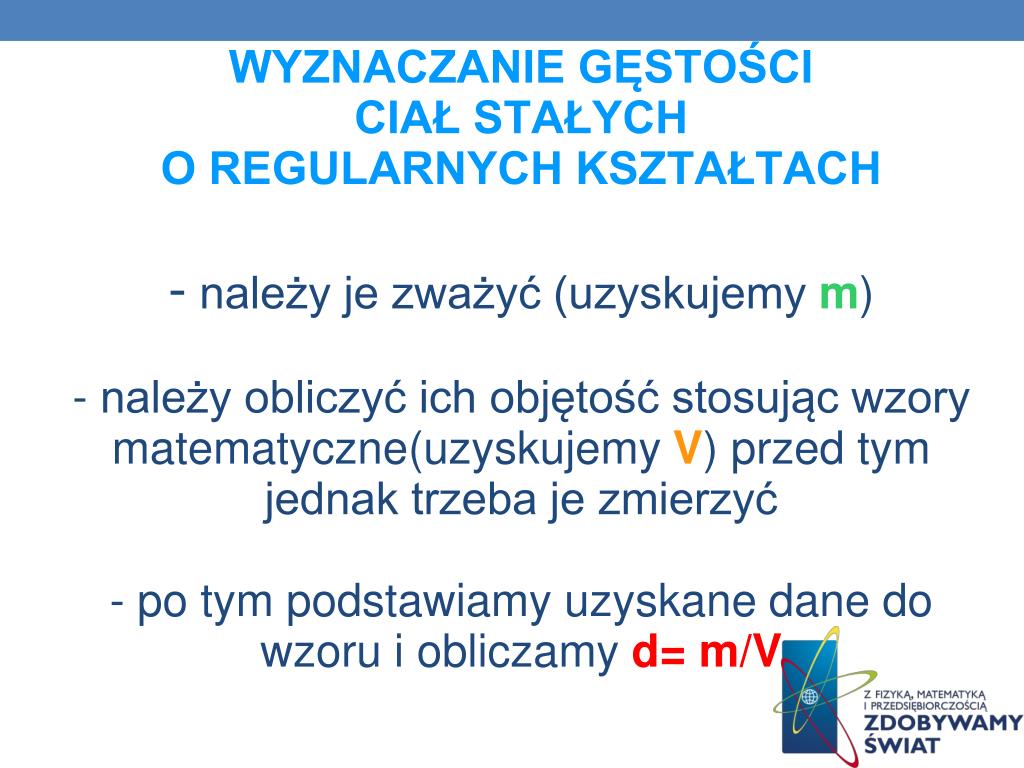Wyznaczanie Gęstości Ciał Stałych O Kształtach Regularnych PPT - DANE INFORMACYJNE PowerPoint Presentation, free download - ID:4910406